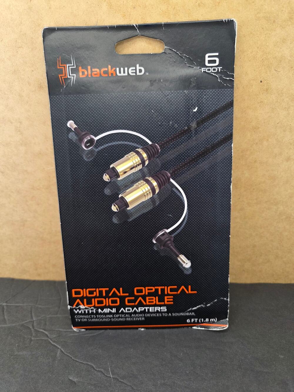 Blackweb 6-Foot Digital Optical Audio Cable with Mini Adapters